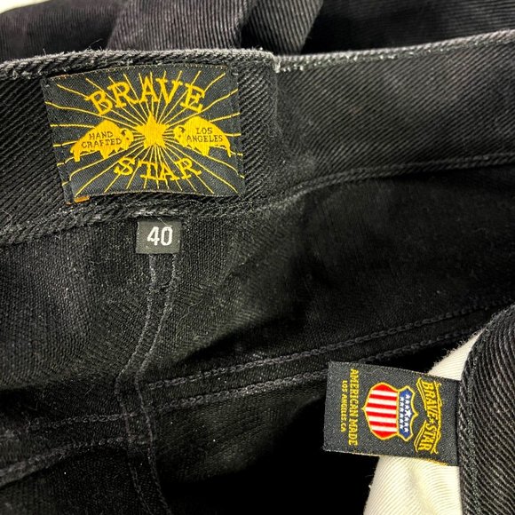 Brave Star Double Black 21.5 oz Heavyweight Selvage Denim Jeans 42 x 36 True Fit - Picture 13 of 15